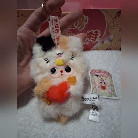 Baby Three Accessories - Baby Three Cupid Vinyl Plush Toy Series Pendant. Confirmed Calico Cat Boba Eyes